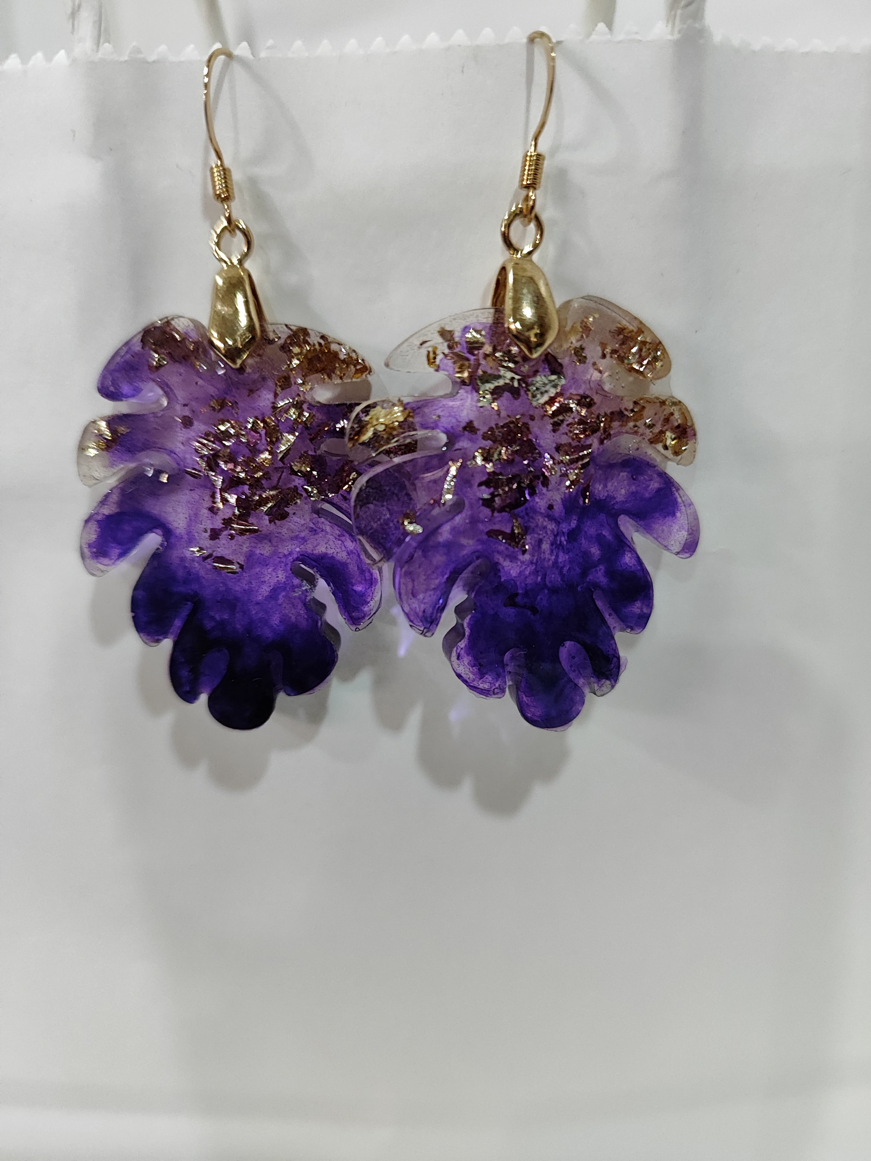 Aros monstera Morado-Dorado